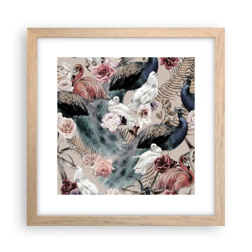 Affiche dans un chêne clair - Poster - Dans un jardin de palace - 30x30 cm