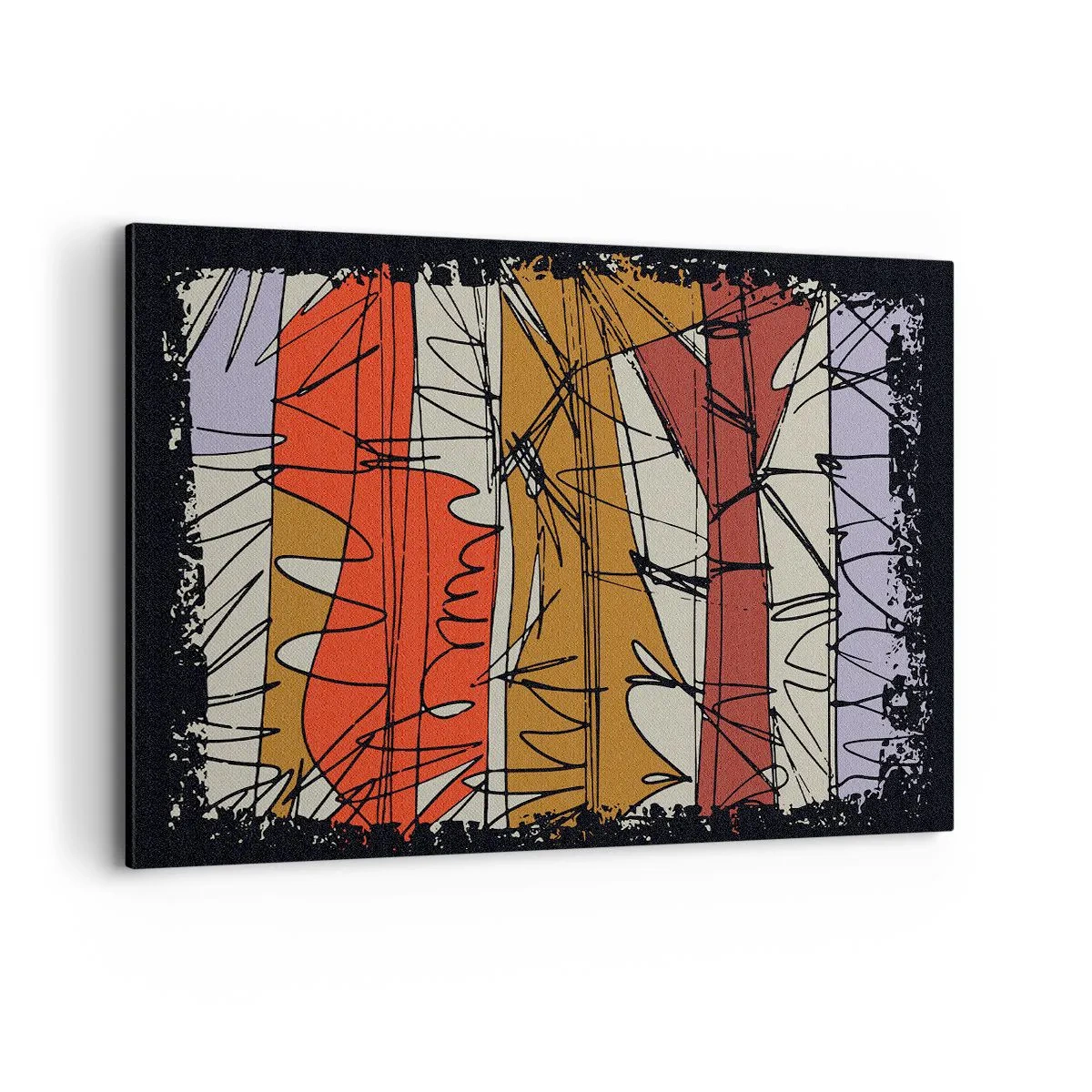 Impression sur toile - Image sur toile - Composition abstraite aux couleurs intenses - 120x80cm - Composition spontanée - Décoration murale moderne pour le salon et la chambre ARTTOR