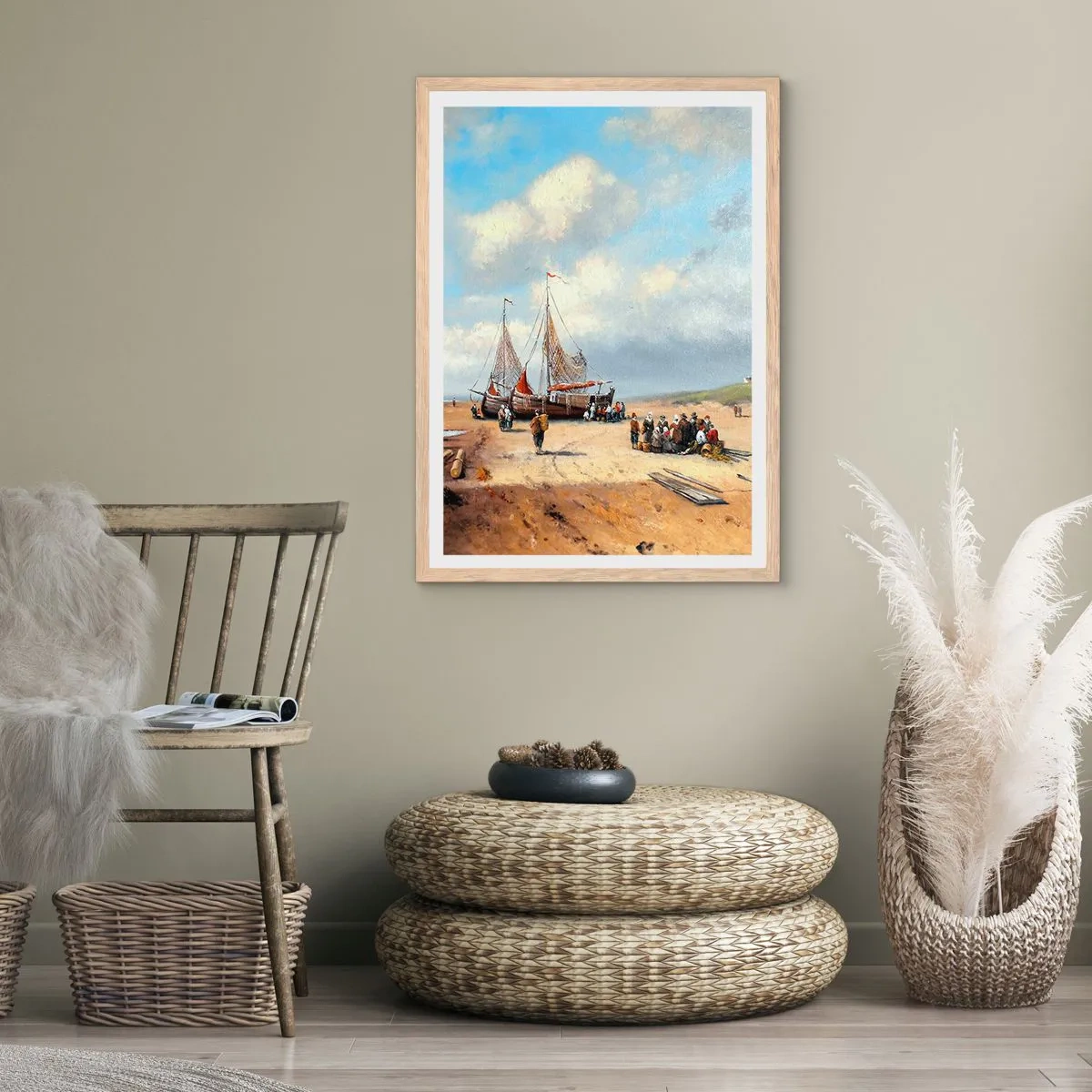 Affiche dans un chêne clair - Poster - Après une capture réussie - 50x70 cm