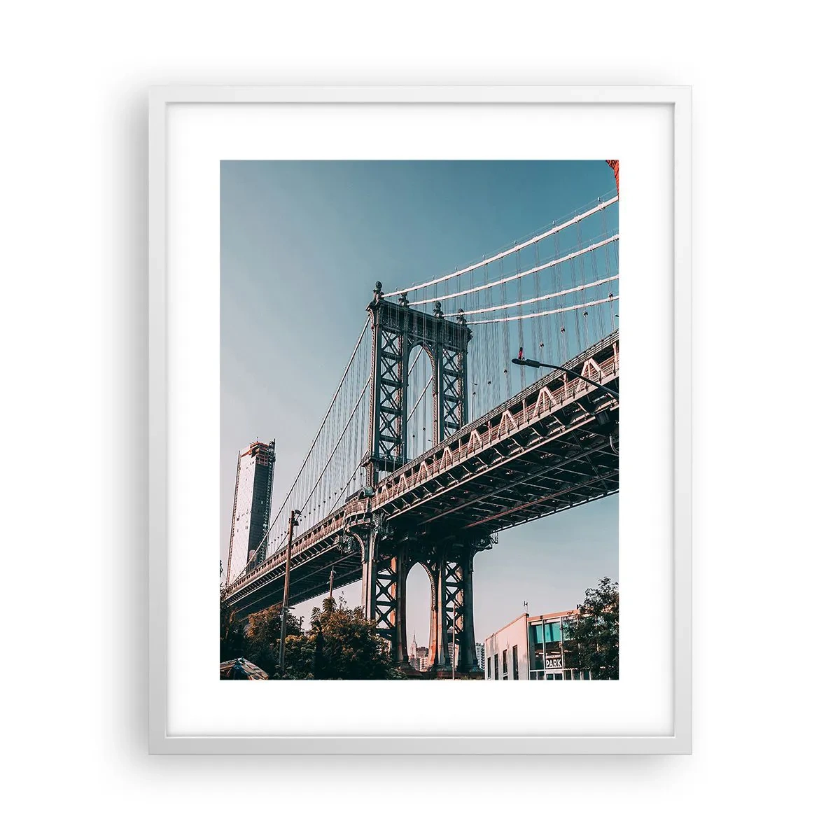 Affiche dans un cadre blanc - Poster - Sur les vagues de la ville - 40x50 cm