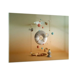 Impression sur verre - Image sur verre - Figures géométriques aux couleurs pastel dans un espace abstrait - 100x70cm - Tout peut arriver - Décoration murale moderne pour le salon et la chambre ARTTOR