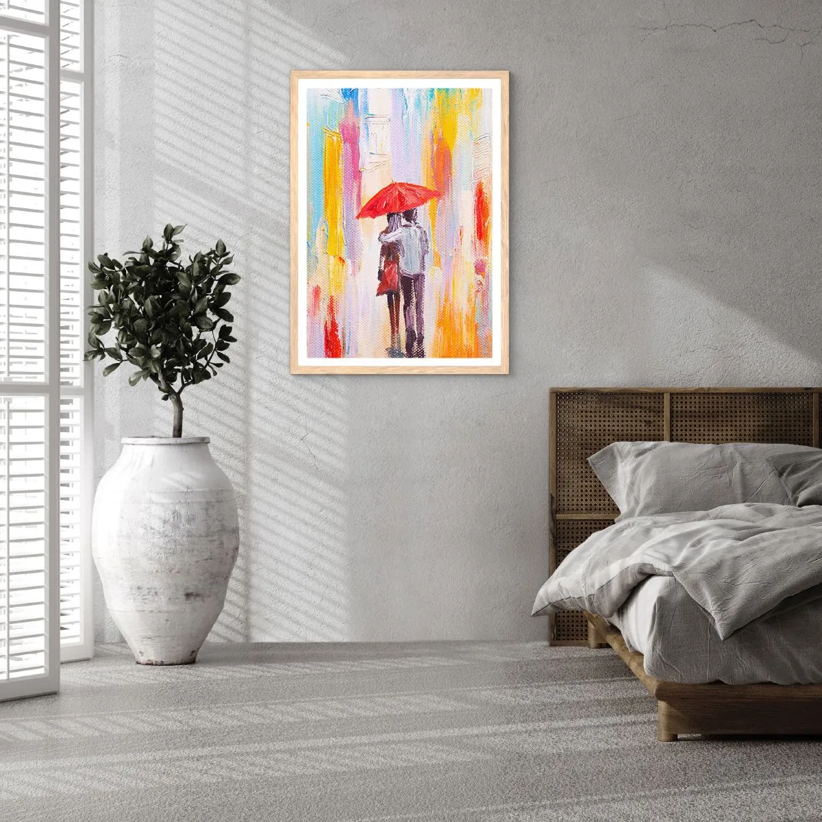 Affiche dans un chêne clair - Poster - Qu'il pleuve encore - 70x100 cm