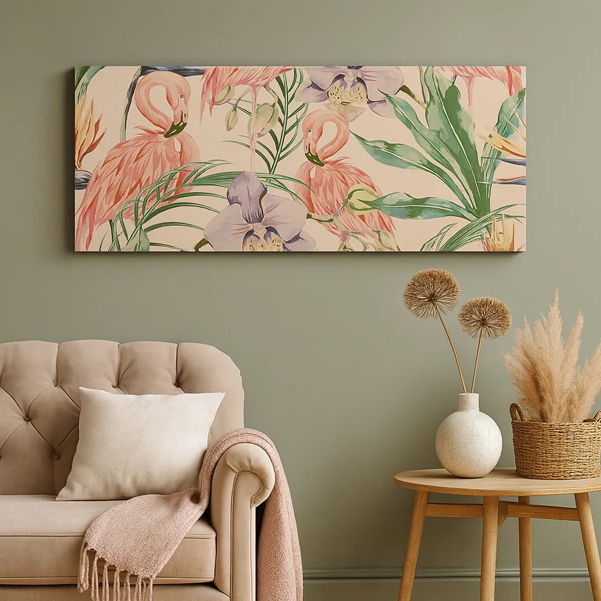 Impression sur toile - Image sur toile - Ballet rose dans les fleurs - 30x30 cm