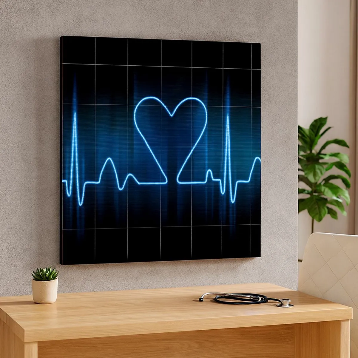 Impression sur toile - Image sur toile - Au rythme du cœur - 30x30 cm