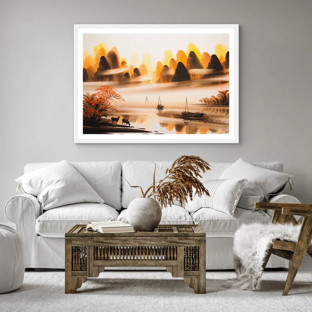 Affiche dans un cadre blanc - Poster - Plus loin que l'Extrême-Orient - 40x40 cm