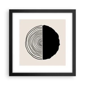 Affiche dans un cadre noir - Poster - Moitié-moitié - 30x30 cm