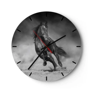 Horloge murale - Pendule murale - Illustration d'une femme maquillée tenant une orchidée à sa bouche - 30x30cm - Digne de l'émir lui-même - Décoration murale moderne pour le salon, la cuisine et la chambre ARTTOR