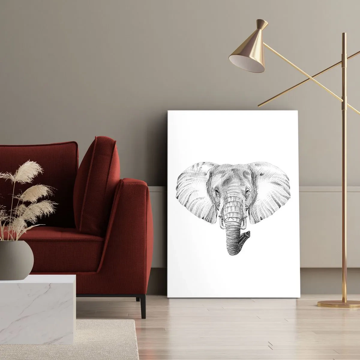 Impression sur toile - Image sur toile - "Un éléphant ça trompe bien souvent" - 45x80 cm