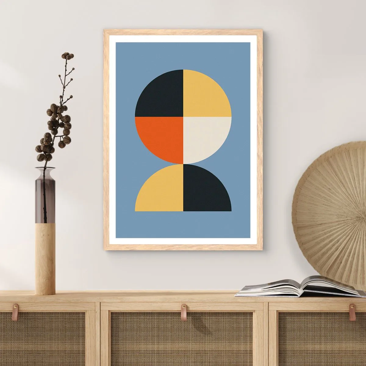 Affiche dans un chêne clair - Poster - Regarde et compte - 30x40 cm