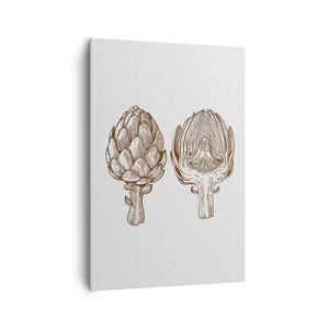 Impression sur toile - Image sur toile - Dessin d'art vintage d'un artichaut - 70x100cm - Leçon d’anatomie - Décoration murale moderne pour le salon et la chambre ARTTOR