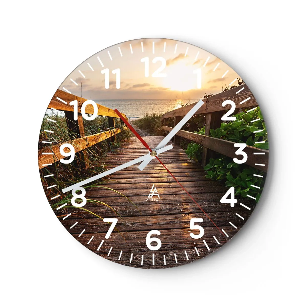 Horloge murale - Pendule murale - Tout droit vers le rivage - 30x30 cm