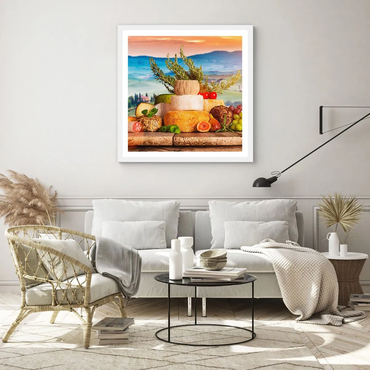 Affiche dans un cadre blanc - Poster - La joie de vivre à l'italienne - 60x60 cm