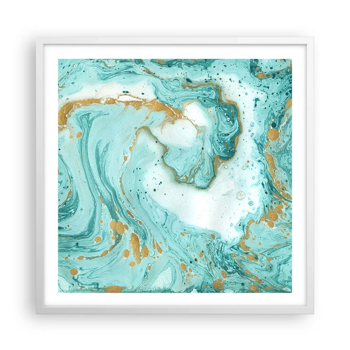 Affiche dans un cadre blanc - Poster - Sous la grande vague de l'ère Edo - 60x60 cm