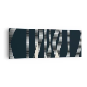 Impression sur toile - Image sur toile - Lignes géométriques dans des tons clairs sur un fond sombre - 140x50cm - Une tentative de briser l'obscurité - Décoration murale moderne pour le salon et la chambre ARTTOR