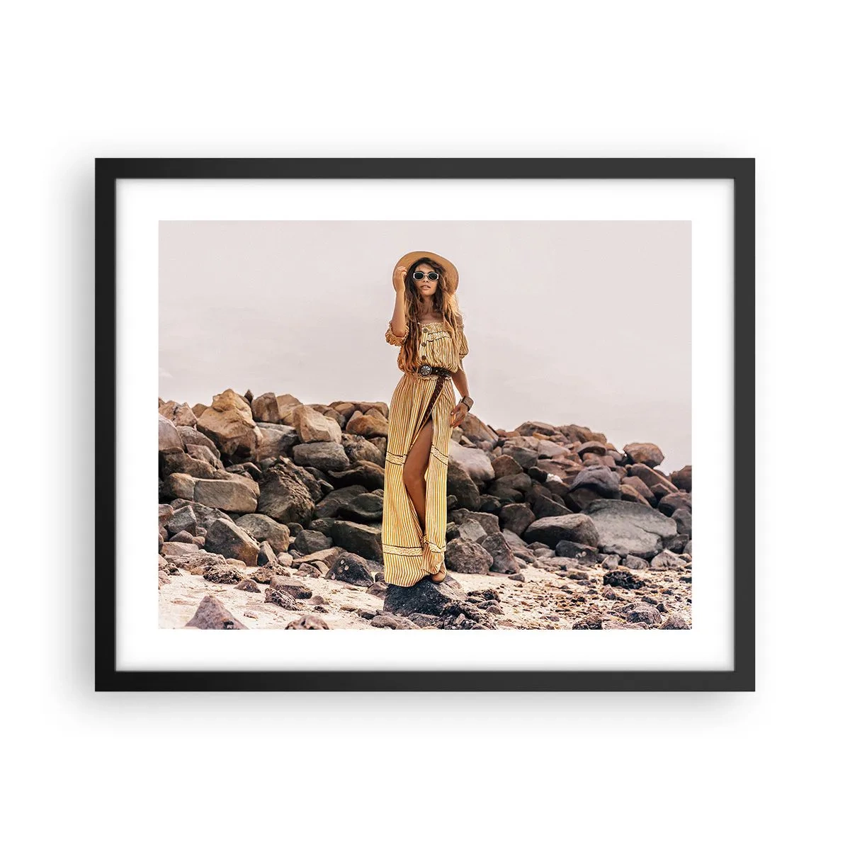 Affiche dans un cadre noir - Poster - La magie des pierres - 50x40 cm