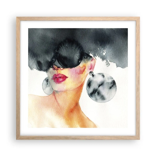 Affiche dans un chêne clair - Poster - Secret de l'élégance - 50x50 cm