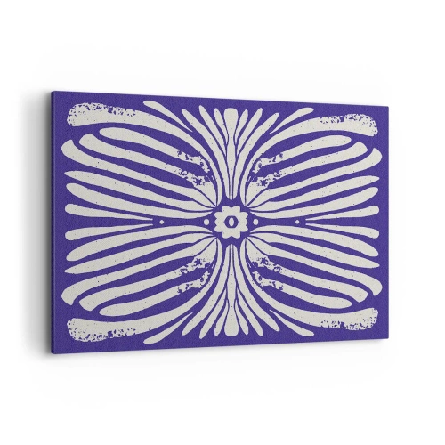 Impression sur toile - Image sur toile - Motif ethnique dans les tons violet et blanc - 100x70cm - Inspirations ethniques - Décoration murale moderne pour le salon et la chambre ARTTOR