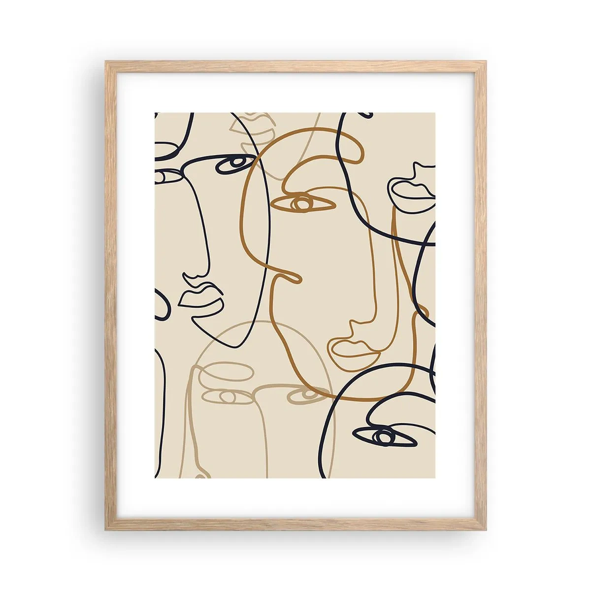 Affiche dans un chêne clair - Poster - Portrait multiplié - 40x50 cm