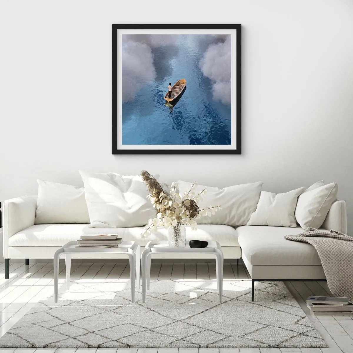 Affiche dans un cadre noir - Poster - Vie – voyage – inconnu - 60x60 cm
