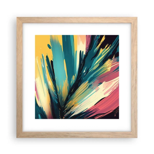 Affiche dans un chêne clair - Poster - Composition – une explosion de joie - 30x30 cm