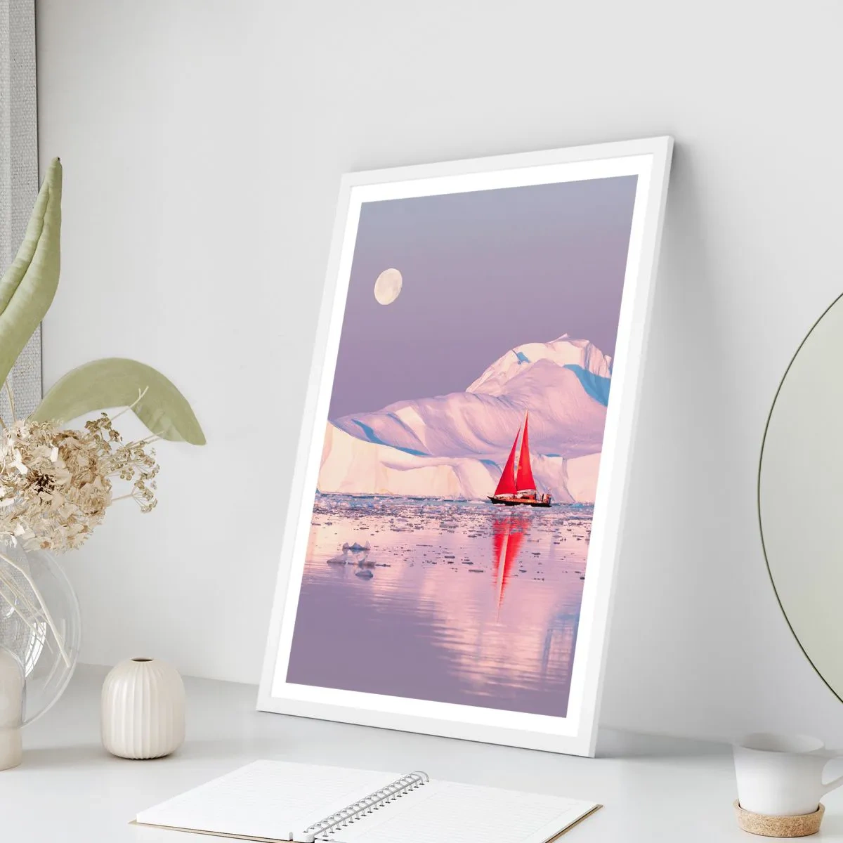 Affiche dans un cadre blanc - Poster - La chaleur de la voile, le froid de la glace - 30x40 cm