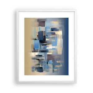 Affiche dans un cadre blanc - Poster - Construction bleue - 40x50 cm