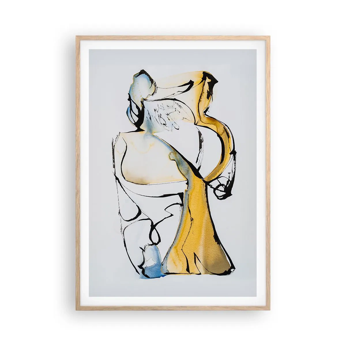 Affiche dans un chêne clair - Poster - Abstraction du verre - 70x100 cm