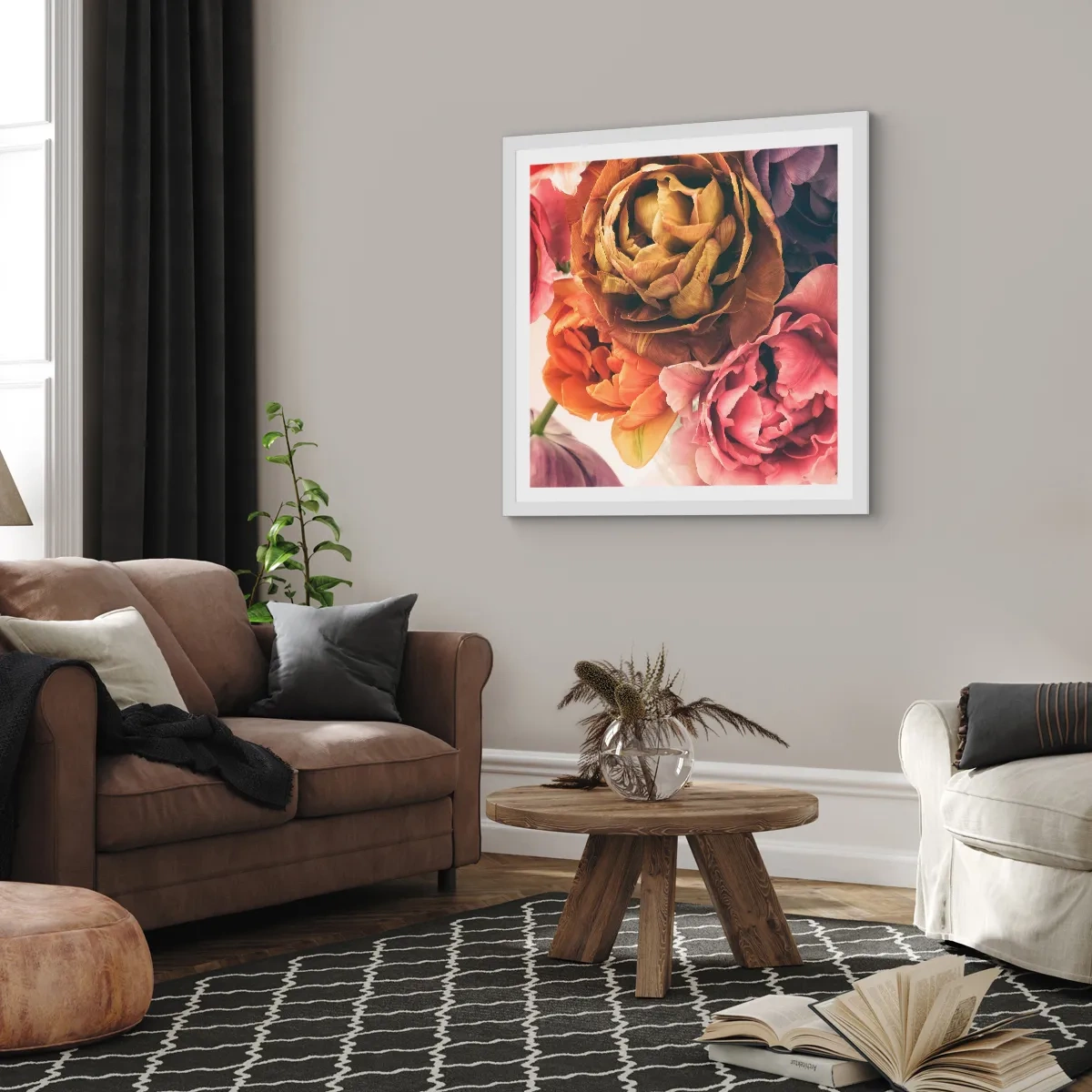 Affiche dans un cadre blanc - Poster - La fête de la vie - 30x30 cm