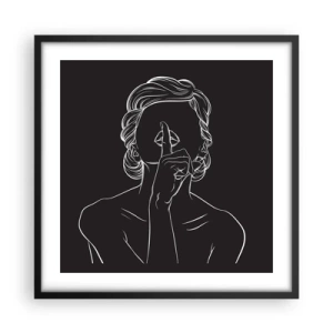 Affiche dans un cadre noir - Poster - La beauté s'épanouit en silence - 50x50 cm