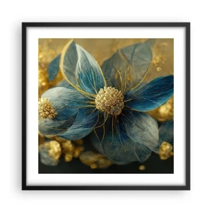 Affiche dans un cadre noir - Poster - Fleurir avec de l'or - 50x50 cm