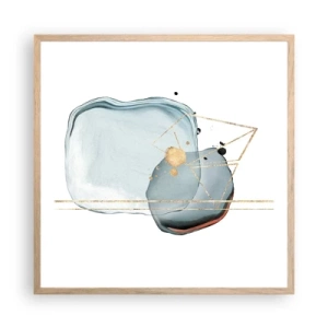 Affiche dans un chêne clair - Poster - Etude des gouttes - 60x60 cm