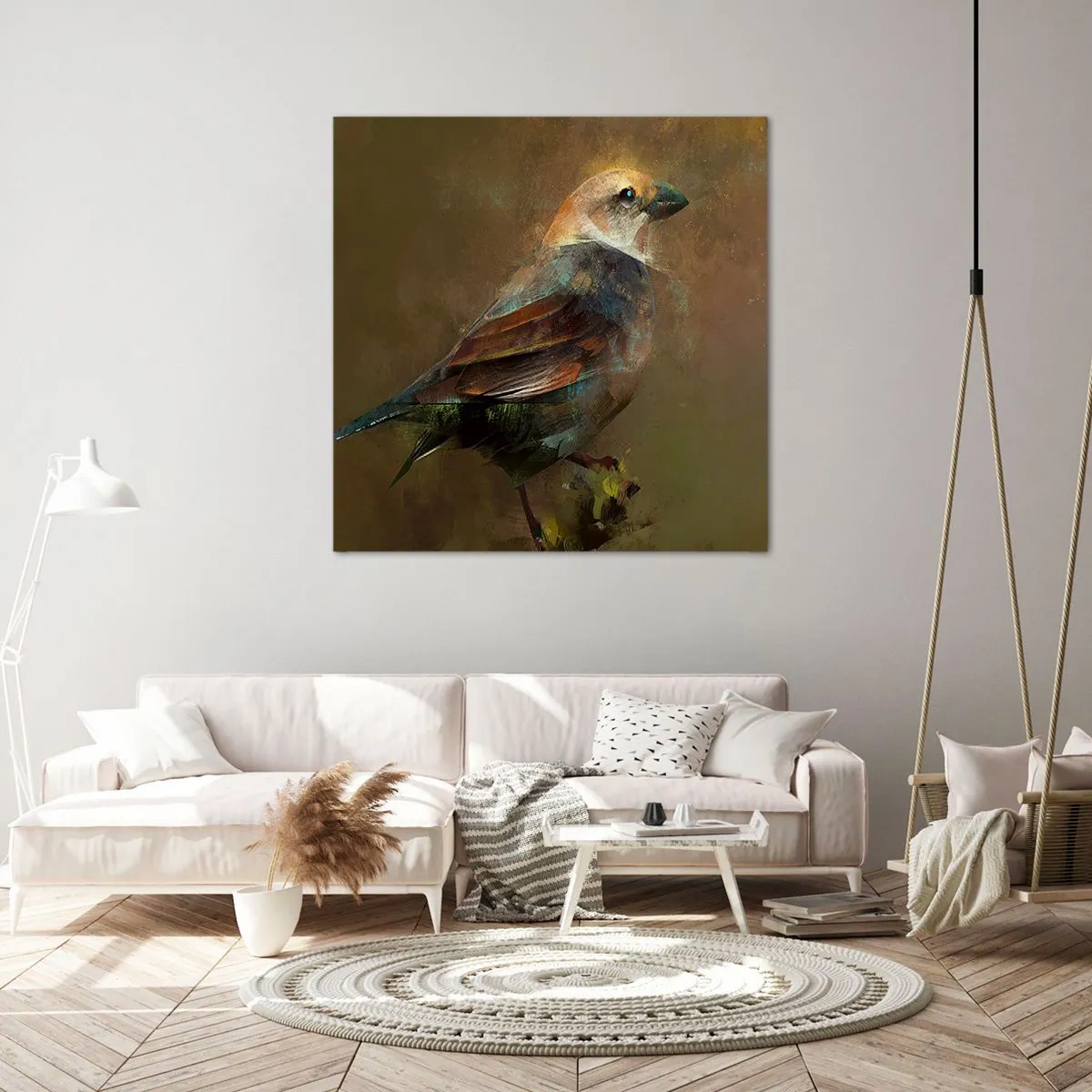 Impression sur toile - Image sur toile - Un moineau, un petit oiseau - 30x30 cm