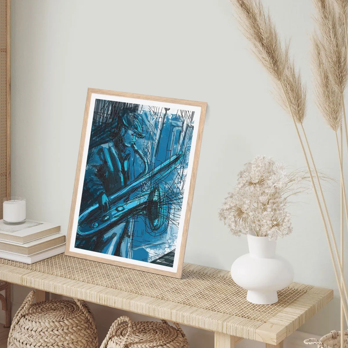 Affiche dans un chêne clair - Poster - Rhapsodie urbaine - 30x40 cm