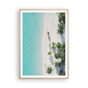 Affiche dans un chêne clair - Poster - Vacances au paradis - 70x100 cm