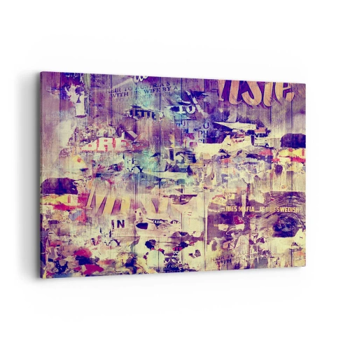 Impression sur toile - Image sur toile - Collage abstrait coloré avec texte et graphiques - 120x80cm - Et c'est tout ce qu'il y a à faire - Décoration murale moderne pour le salon et la chambre ARTTOR