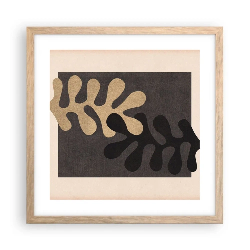 Affiche dans un chêne clair - Poster - Absence et complément - 40x40 cm