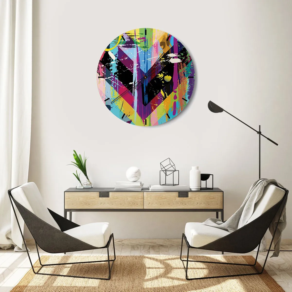 Horloge murale - Pendule murale - De haut en bas - 40x40 cm