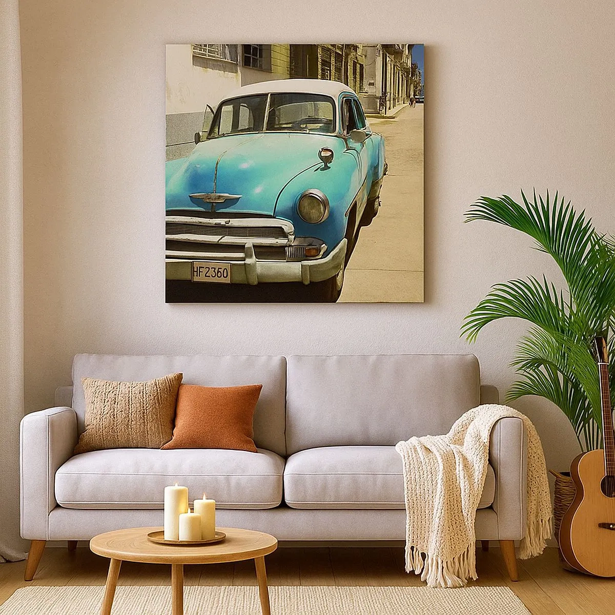 Impression sur toile - Image sur toile - Et vive Cuba ! - 30x30 cm