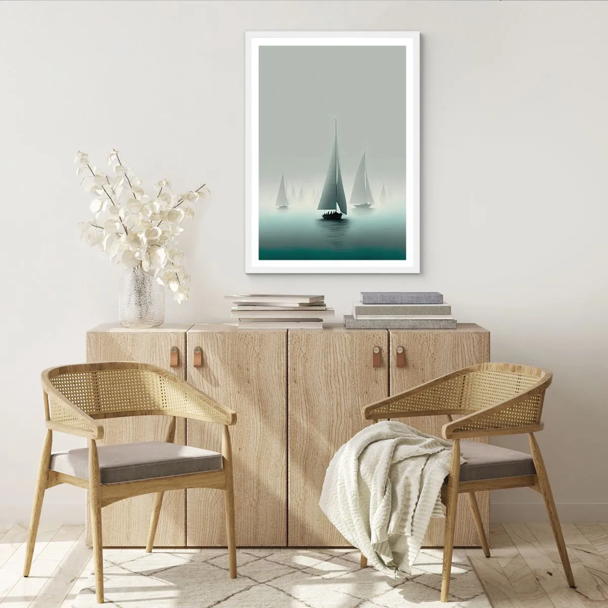 Affiche dans un cadre blanc - Poster - Fait de brouillard - 70x100 cm