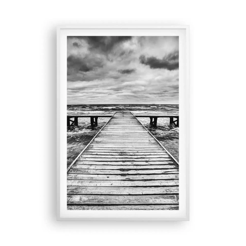 Affiche dans un cadre blanc - Poster - J'attends que le vent, ça le chassera... - 61x91 cm
