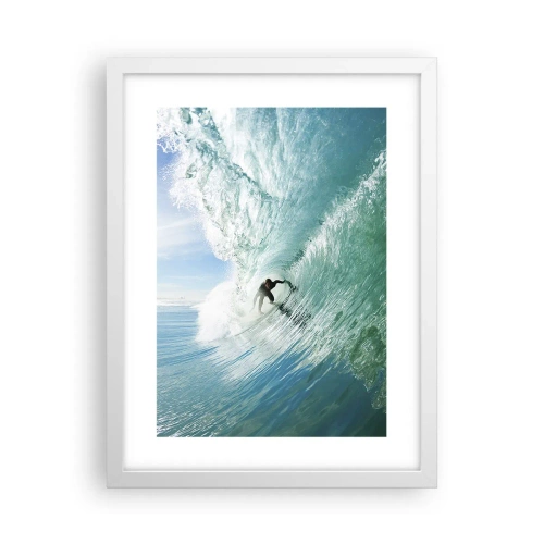 Affiche dans un cadre blanc - Poster - Toujours sur la vague - 30x40 cm