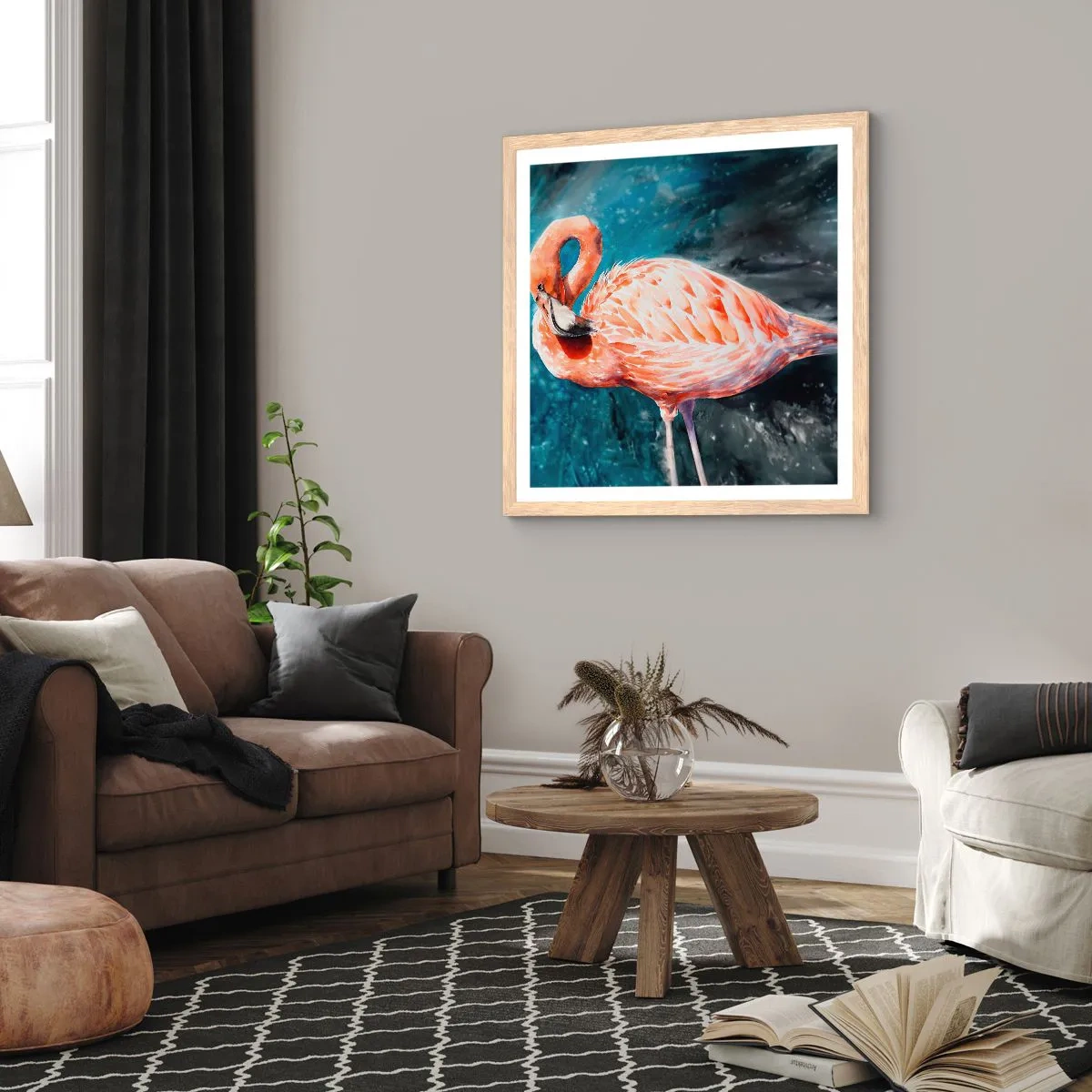 Affiche dans un chêne clair - Poster - Décoratif par nature - 40x40 cm