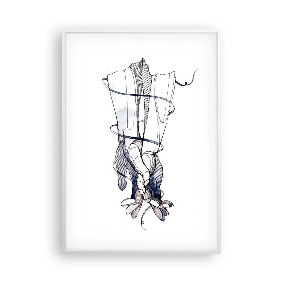 Affiche dans un cadre blanc - Poster - Étude du touché - 70x100 cm