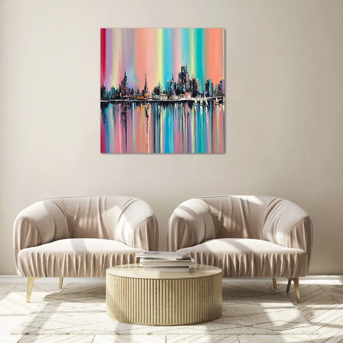 Impression sur verre - Image sur verre - Noyé par la lumière de la nuit - 40x40 cm