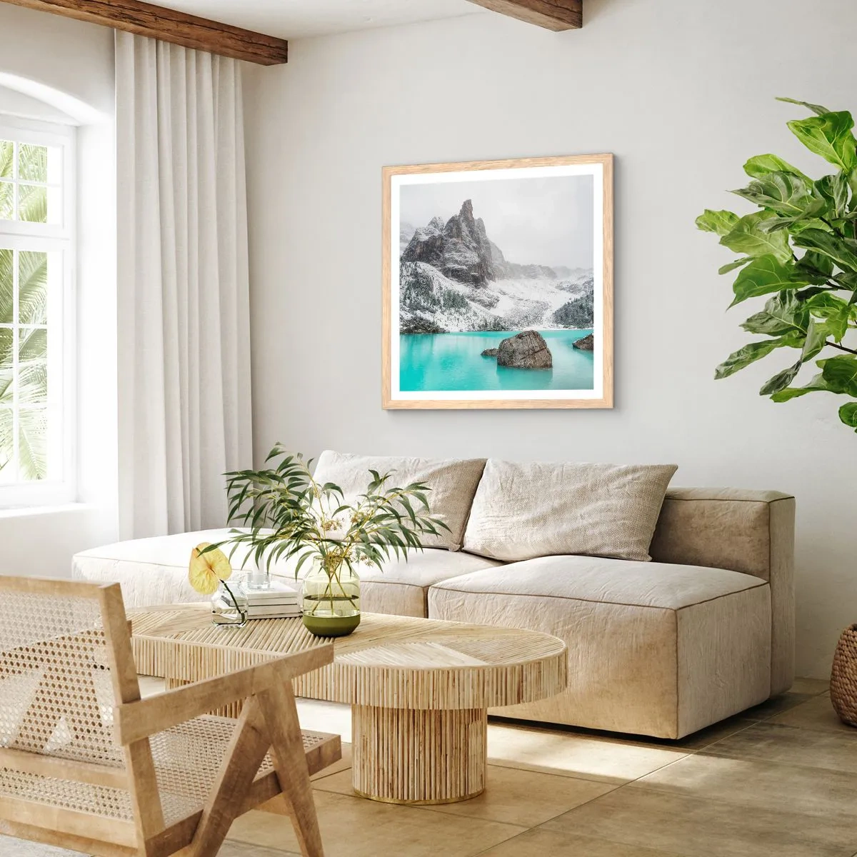 Affiche dans un chêne clair - Poster - Sur ses gardes - 40x40 cm