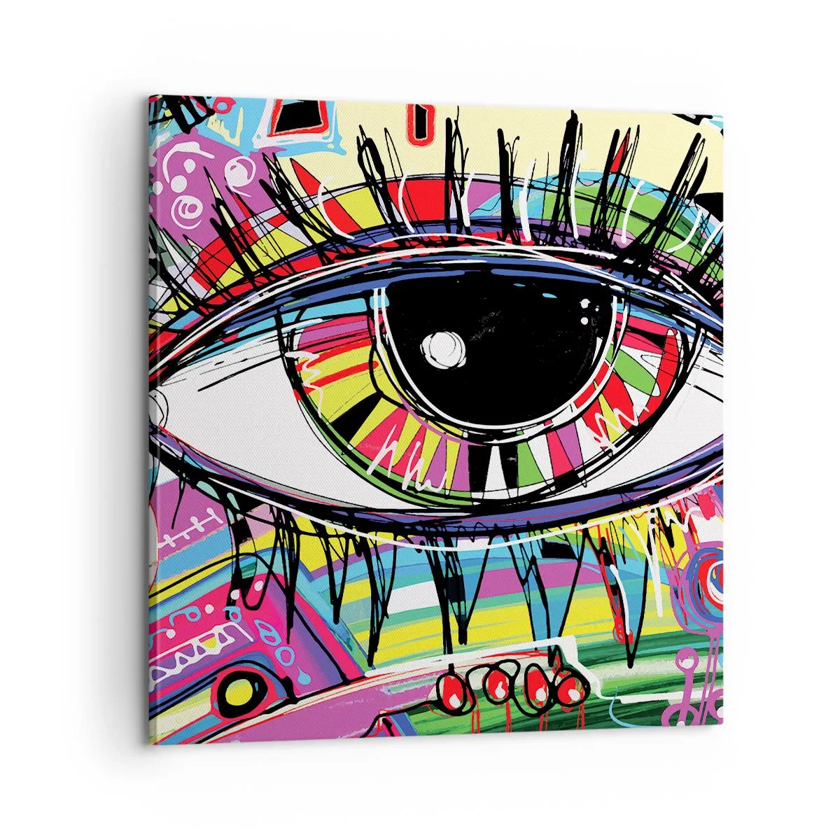 Impression sur toile - Image sur toile - Oeil coloré - âme colorée - 60x60 cm