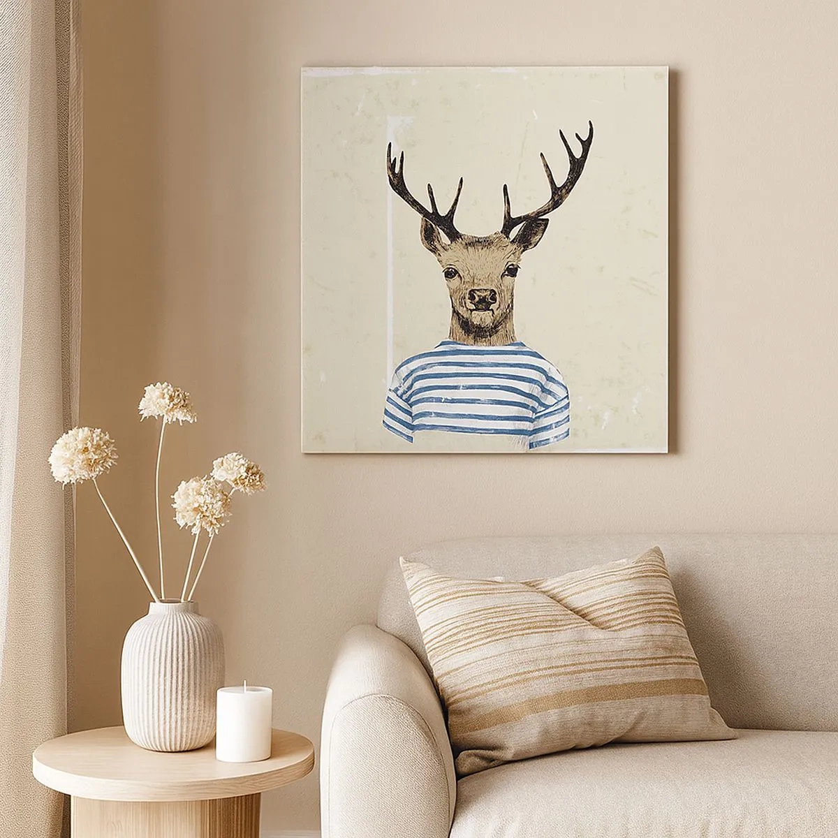 Impression sur toile - Image sur toile - Parce que j'aime les chemises rayées - 30x30 cm