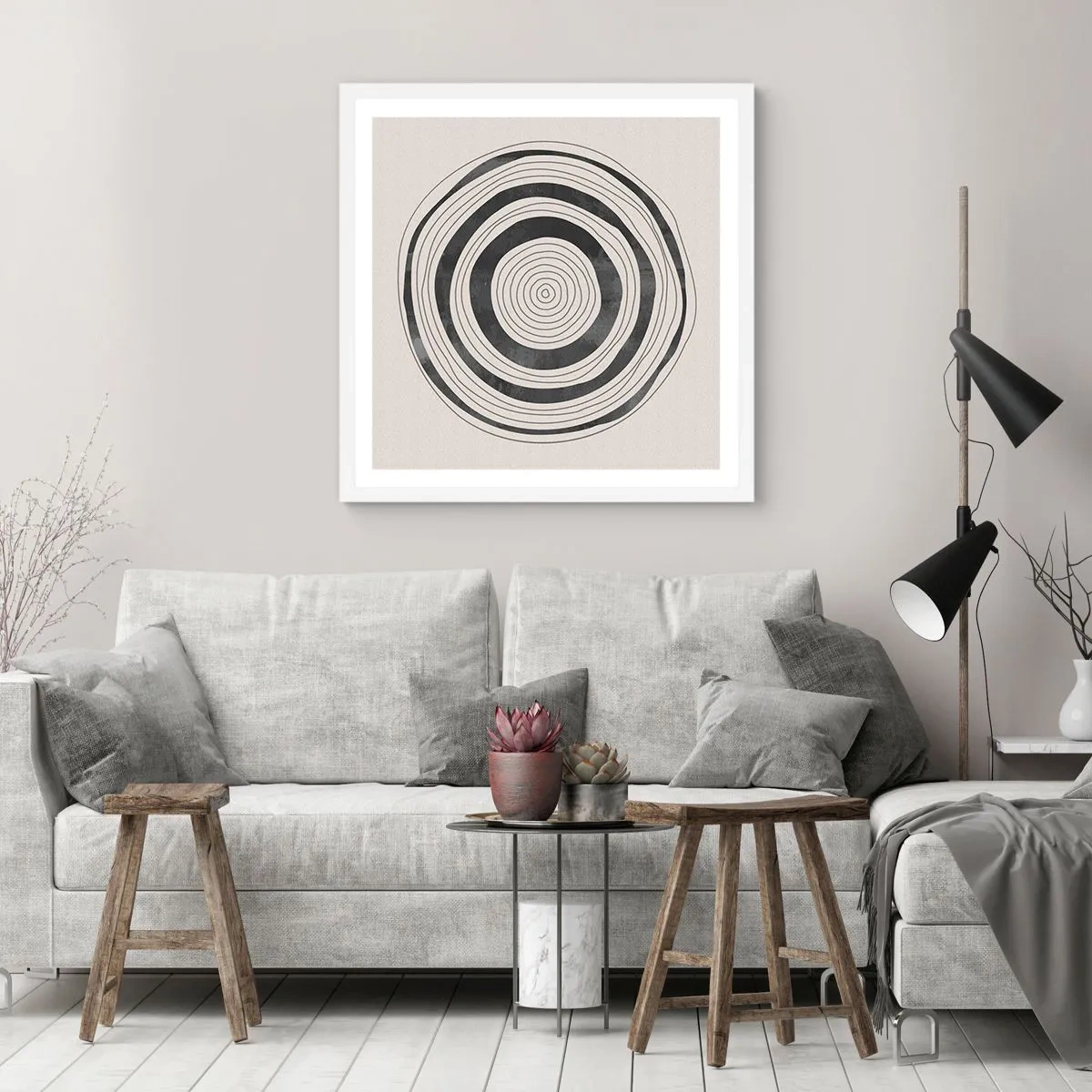 Affiche dans un cadre blanc - Poster - Ce qui est important c'est ce qu'il y a entre les deux - 50x50 cm