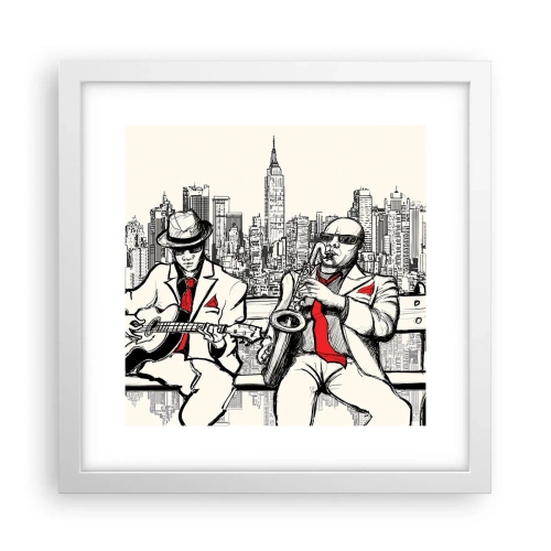 Affiche dans un cadre blanc - Poster - improvisation new-yorkaise - 30x30 cm