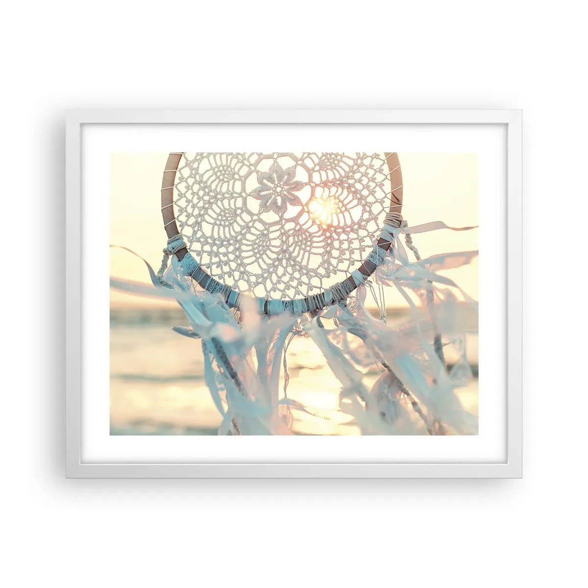 Affiche dans un cadre blanc - Poster - Totem en dentelle - 50x40 cm